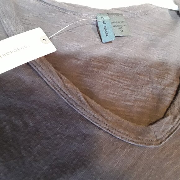 Tunic top by Left of Center - beautiful NWT dark grey cotton top - Picture 4 of 10